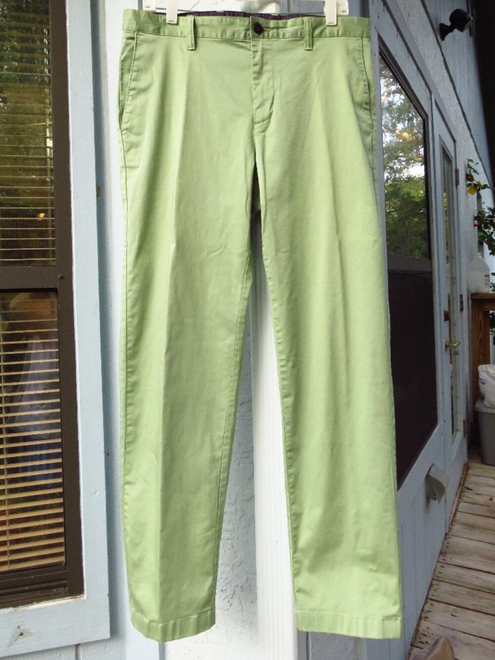 Mens Savile Row London Green Pants 34 x 31 1/4" Mid to High Rise